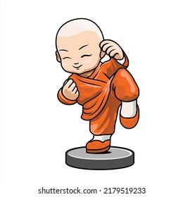 cute mong  paying kungfu illustration vector image