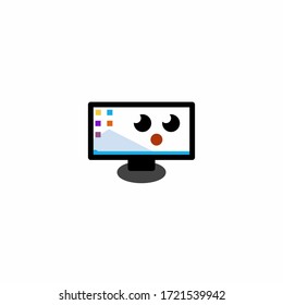 Cute Monitor Vector flat design