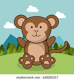 cute monkey adorable landscape natural