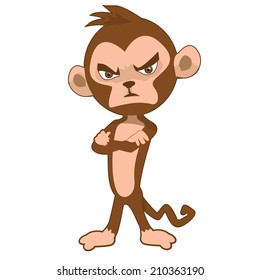 cute monkey angry crossing arms