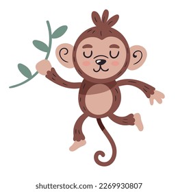 cute monkey animal adorable character