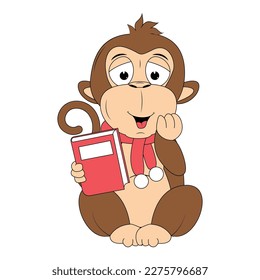 cute monkey animal cartoon illustration