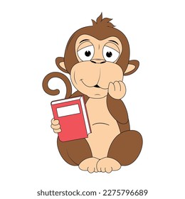 cute monkey animal cartoon illustration