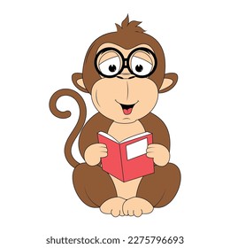 cute monkey animal cartoon illustration