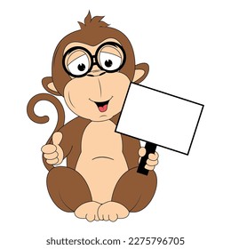 cute monkey animal cartoon illustration