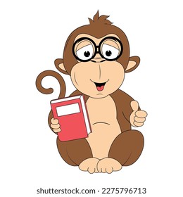 cute monkey animal cartoon illustration