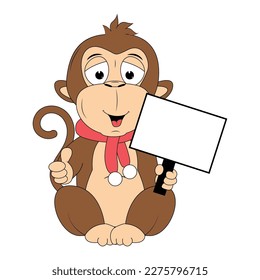 cute monkey animal cartoon illustration
