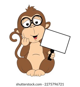 cute monkey animal cartoon illustration