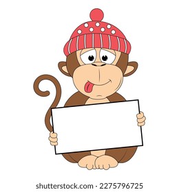 cute monkey animal cartoon illustration