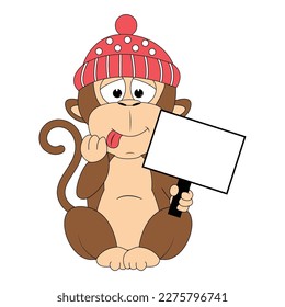 cute monkey animal cartoon illustration