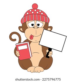 cute monkey animal cartoon illustration