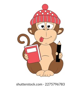cute monkey animal cartoon illustration