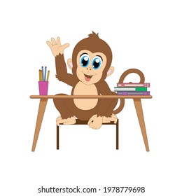 cute monkey animal cartoon study