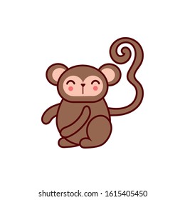 cute monkey animal comic character vector illustration design