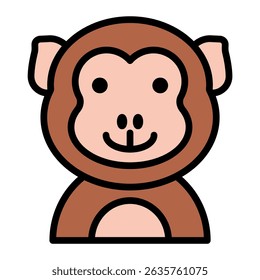 Cute Monkey Animal Icon Illustration