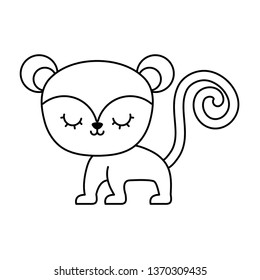 cute monkey animal isolated icon