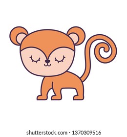 cute monkey animal isolated icon