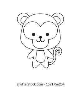 cute monkey animal isolated icon vector illustration design