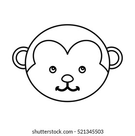 cute monkey animal isolated icon vector illustration design