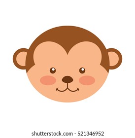 cute monkey animal isolated icon vector illustration design