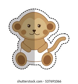cute monkey animal isolated icon vector illustration design
