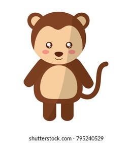 cute monkey animal standing cartoon wildlife
