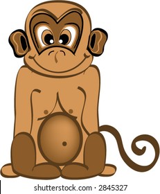cute monkey, also available in raster format