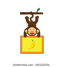 cute monkey with banana