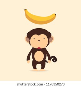 Cute monkey with banana
