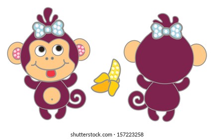 Cute monkey with banana