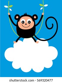 cute monkey card
