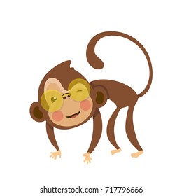 Cute monkey cartoon. 
