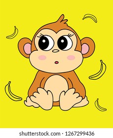 Cute Monkey cartoon character