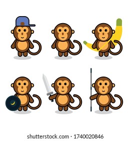 cute monkey cartoon character design