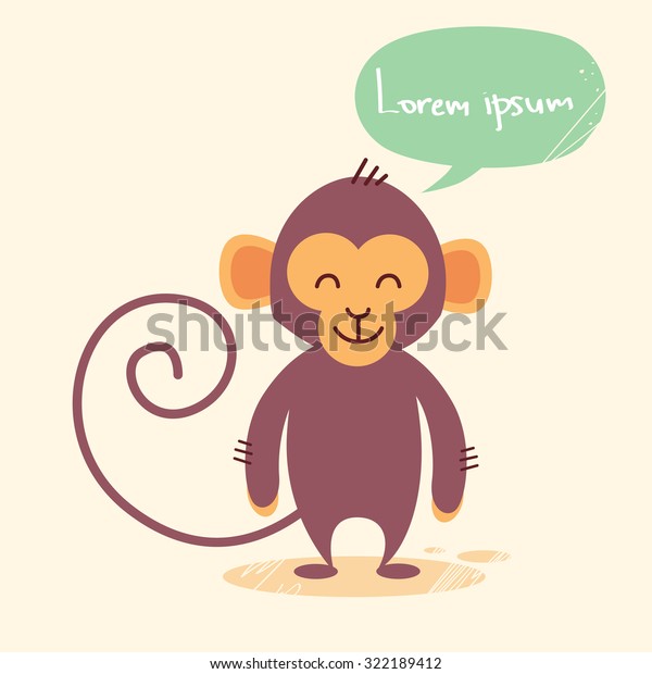 cute cartoon monkey drawing