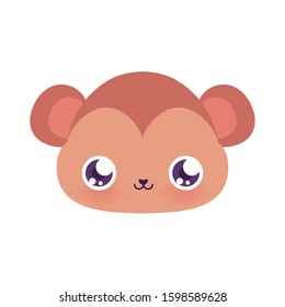Cute monkey cartoon design, Animal zoo life nature character childhood and adorable theme Vector illustration