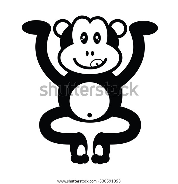 Cute Monkey Cartoon Drawing Stock Vector (Royalty Free) 530591053