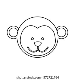 Cute monkey cartoon icon vector illustration graphic design