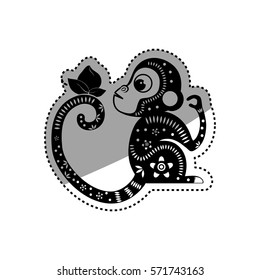 Cute monkey cartoon icon vector  illustration  graphic design