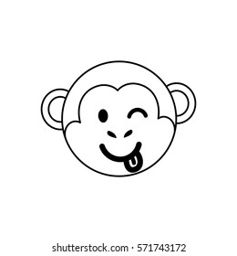 Cute monkey cartoon icon vector  illustration  graphic design
