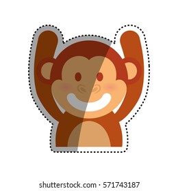 Cute monkey cartoon icon vector  illustration  graphic design