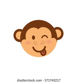 Cute monkey cartoon icon vector  illustration  graphic design