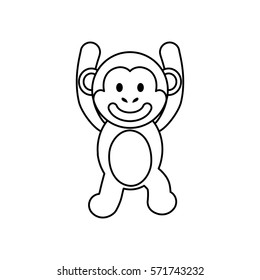 Cute monkey cartoon icon vector  illustration  graphic design