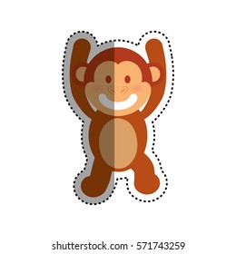 Cute monkey cartoon icon vector  illustration  graphic design