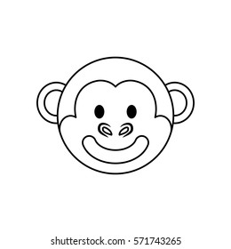 Cute monkey cartoon icon vector  illustration  graphic design