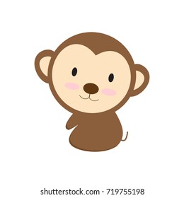 Cute monkey cartoon. Isolate on white background 