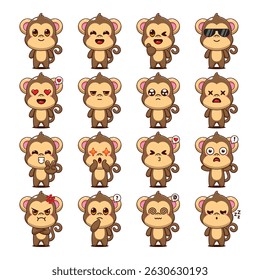 Cute Monkey Cartoon Mascot Character Illustration