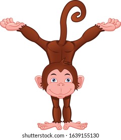 cute monkey cartoon on a white background
