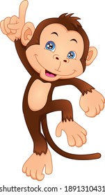 cute monkey cartoon on a white background