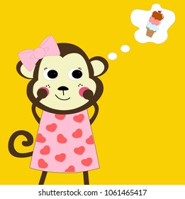 cute monkey cartoon for shirt design
